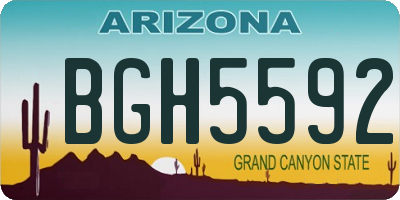 AZ license plate BGH5592