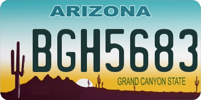 AZ license plate BGH5683