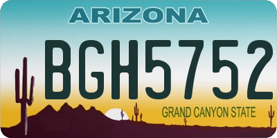 AZ license plate BGH5752
