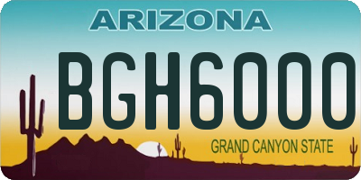 AZ license plate BGH6000