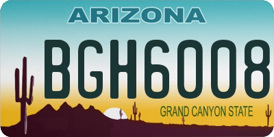 AZ license plate BGH6008