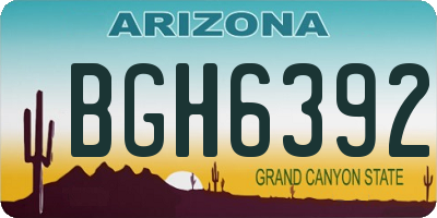 AZ license plate BGH6392