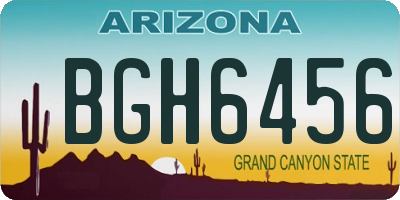 AZ license plate BGH6456