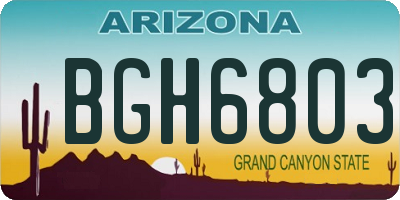 AZ license plate BGH6803