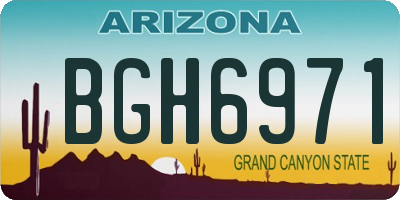 AZ license plate BGH6971