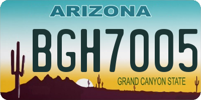 AZ license plate BGH7005