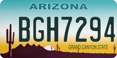 AZ license plate BGH7294