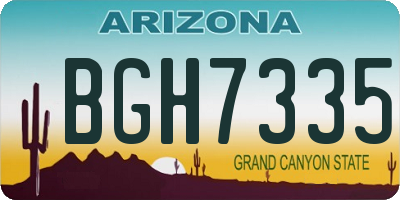 AZ license plate BGH7335