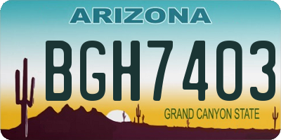 AZ license plate BGH7403