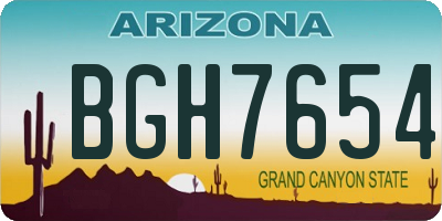 AZ license plate BGH7654