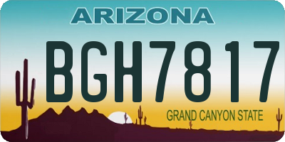 AZ license plate BGH7817