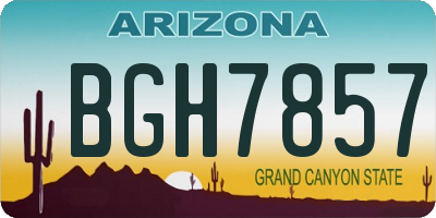 AZ license plate BGH7857