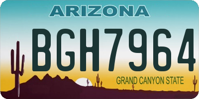 AZ license plate BGH7964
