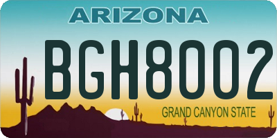 AZ license plate BGH8002