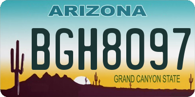 AZ license plate BGH8097
