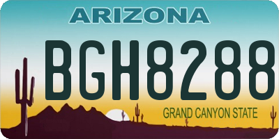 AZ license plate BGH8288