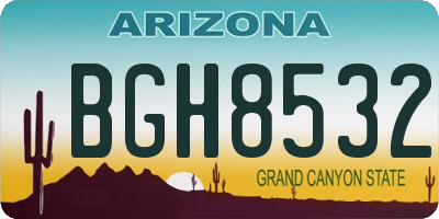 AZ license plate BGH8532