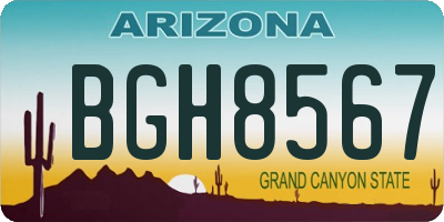 AZ license plate BGH8567