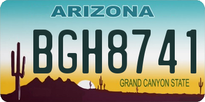 AZ license plate BGH8741