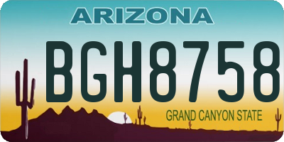 AZ license plate BGH8758