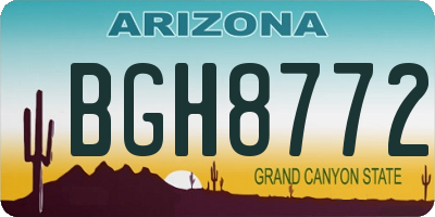 AZ license plate BGH8772