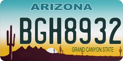 AZ license plate BGH8932