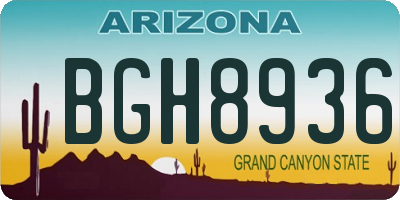 AZ license plate BGH8936