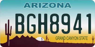AZ license plate BGH8941