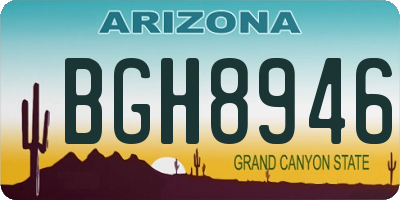 AZ license plate BGH8946