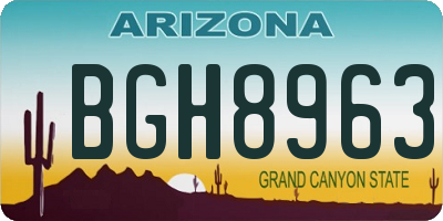 AZ license plate BGH8963