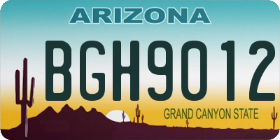 AZ license plate BGH9012