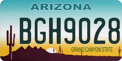 AZ license plate BGH9028