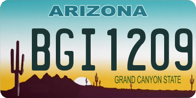 AZ license plate BGI1209