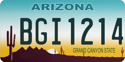 AZ license plate BGI1214