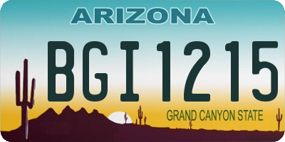 AZ license plate BGI1215
