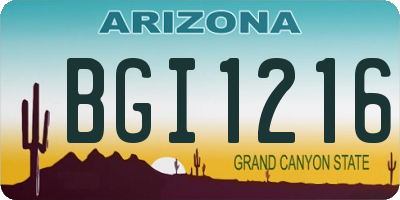 AZ license plate BGI1216