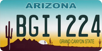 AZ license plate BGI1224