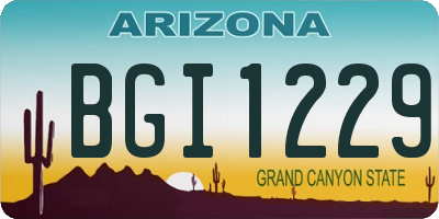 AZ license plate BGI1229