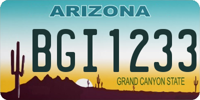 AZ license plate BGI1233