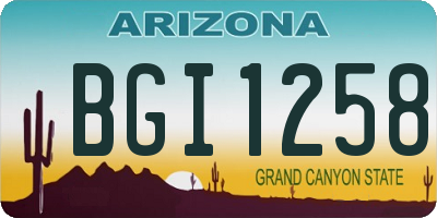 AZ license plate BGI1258