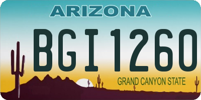 AZ license plate BGI1260