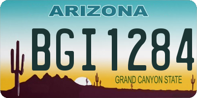 AZ license plate BGI1284