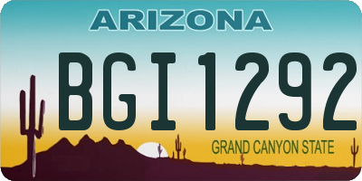 AZ license plate BGI1292