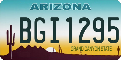 AZ license plate BGI1295