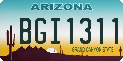 AZ license plate BGI1311