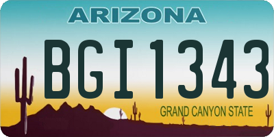 AZ license plate BGI1343
