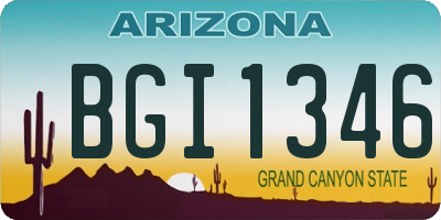 AZ license plate BGI1346