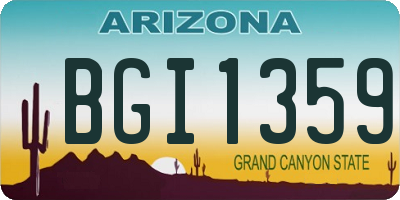 AZ license plate BGI1359