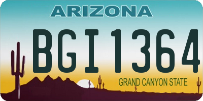 AZ license plate BGI1364