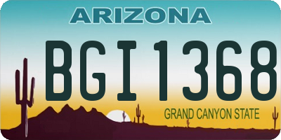 AZ license plate BGI1368
